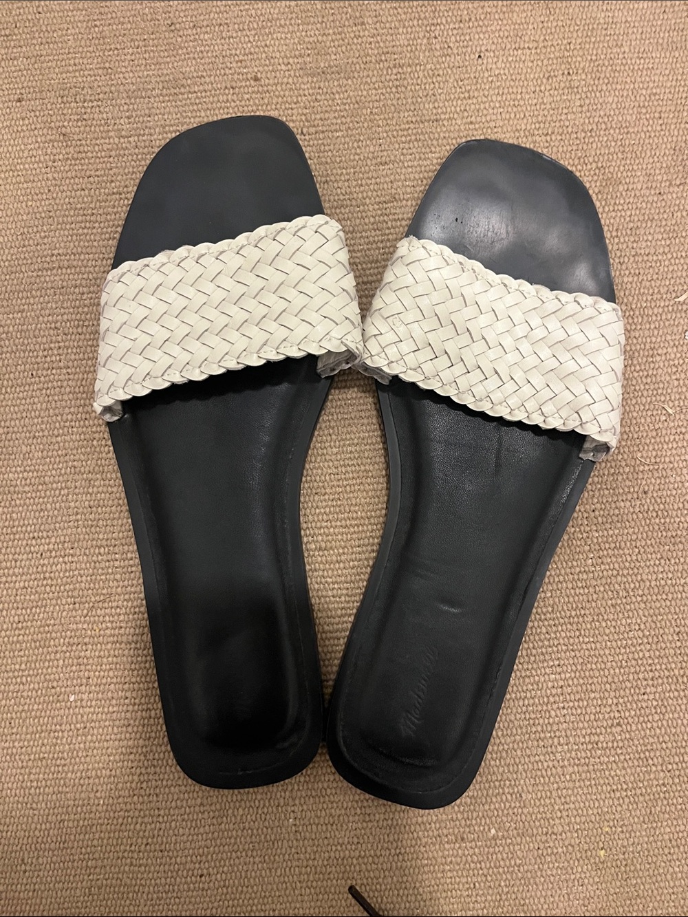 Madewell leather braided white flat sandal